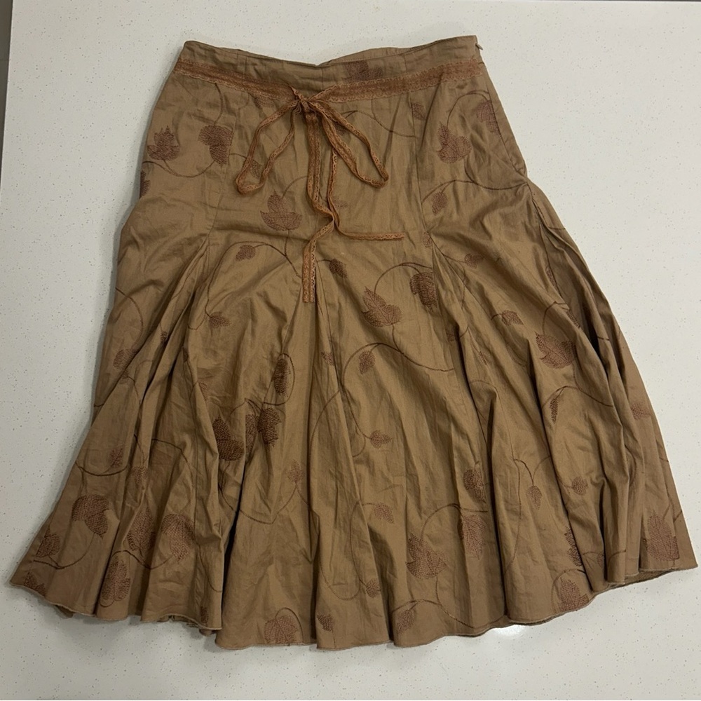 brown floral skirt